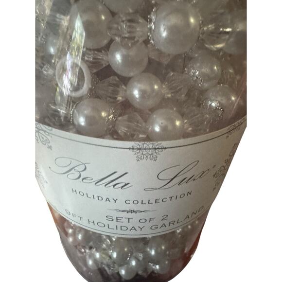 Bella Lux 9 FT Holiday Christmas Tree Beaded Garland Set of 2 Home Decor NEW - Picture 2 of 5